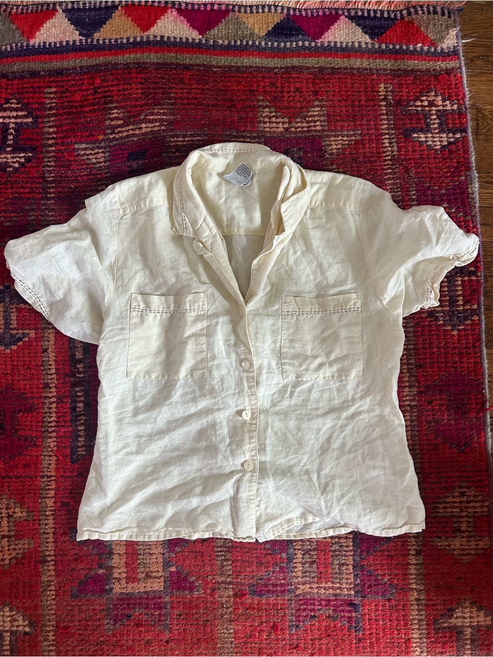 Lightweight Cream Button Front Shirt